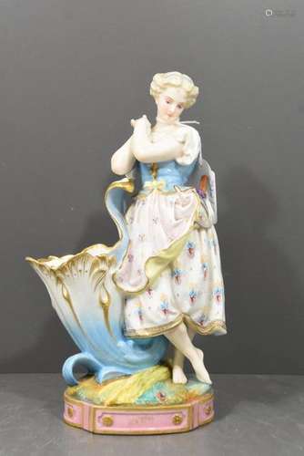 Groupe en porcelaine allemande (HT.28cm)