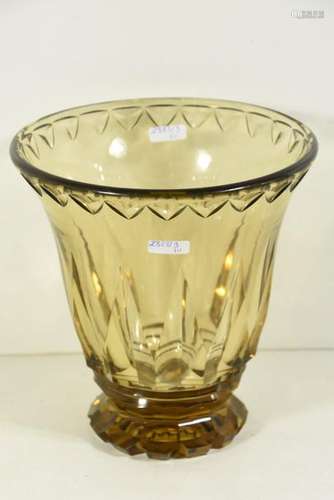 Vase en cristal Val St Lambert (Ht 20cm, Ø 20cm)