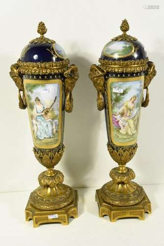 Paire de Vases Sèvre XIXème 