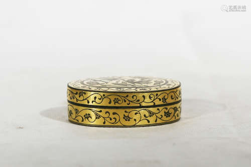 Chinese Exquisite Silver And Gold Gilded Cover Box