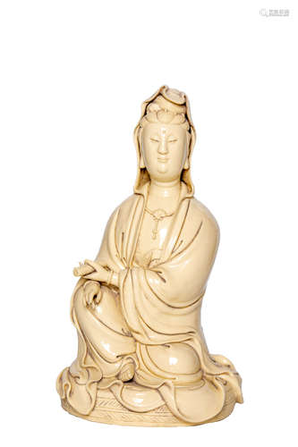 Chinese White Porcelain Guanyin Statue