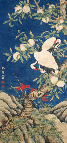 Chinese Painting Of Crane By Shen Quan