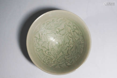 Chinese Exquisite Yaozhou Kiln Engraved Bowl