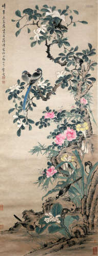 Chinese Painting Of Flowers And Birds By Jiang Pu
