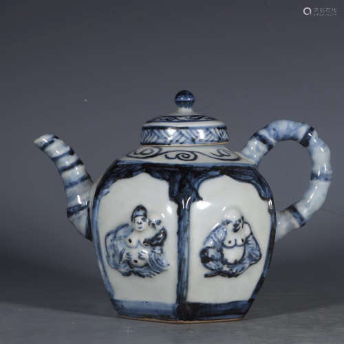 Chinese Daming Xuande Blue And White Porcelain Pot With Pattern Of Figures'S Story