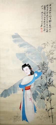 Chinese Painting Of Lady By Zhang Daqian