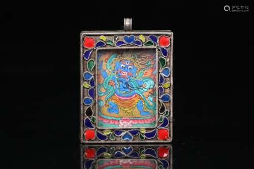 A Tibetan Figure Silver Box