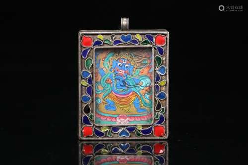 A Tibetan Figure Silver Box