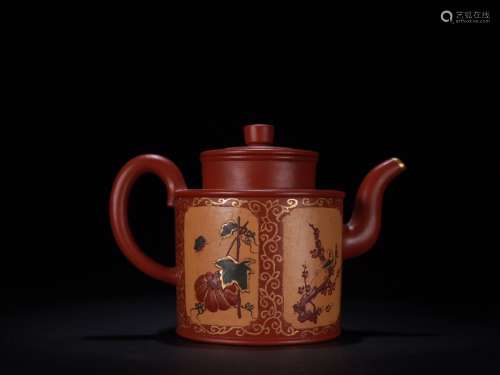 A Zisha Teapot with Qing-KangXi Mark