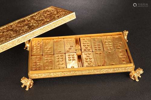 A Set Bronze Gilding Pai & Box