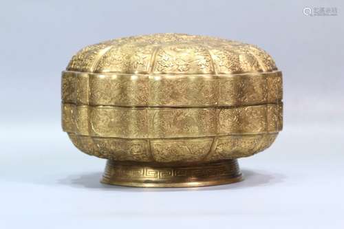 A Bronze Gilding Cover Box