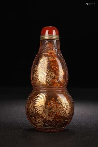 A Colored Glaze Gilt Ornament Snuff Bottle