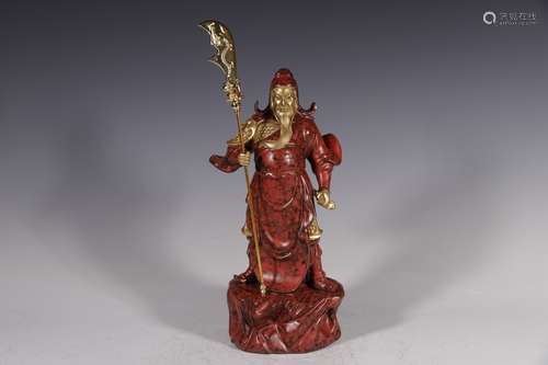 A Red Gold Figure with Qing-YongZhen Mark