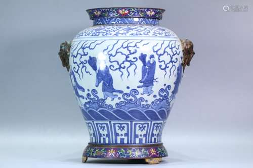 A Figure Blue and White Vase