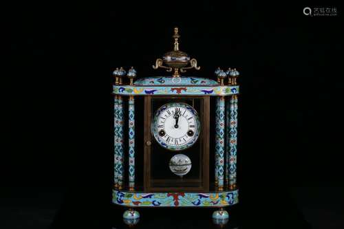 A Cloisonne Table Clock