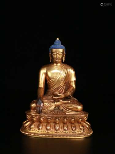 A Bronze Gilding YaoShi Statue