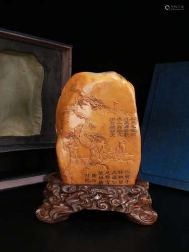 A Tianhuang Stone Figure Landscape Ornament Seal