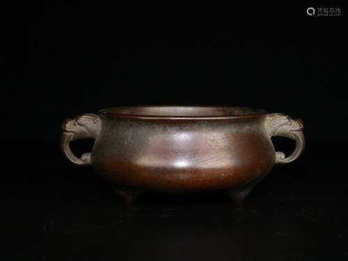 A Figure Bronze Censer