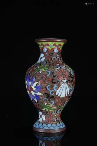 Bronze Cloisonne Floral Vase