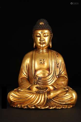 Gilt Bronze Gautama Buddha Statue