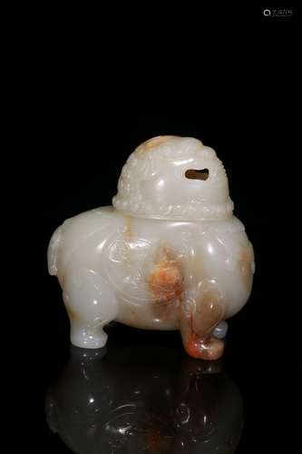 Hetian Jade Beast Incense Burner