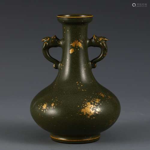 Tea Dust Glazed Gold-Plating Porcelain Vase