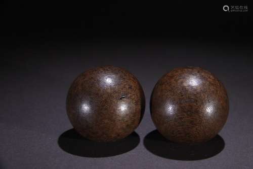 Pair of Agarwood Balls