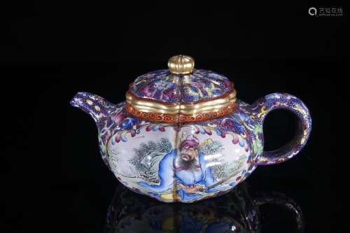 Zisha Enameled Teapot