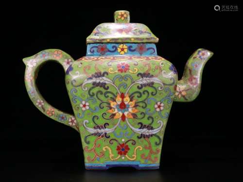 Zisha Enameled Teapot