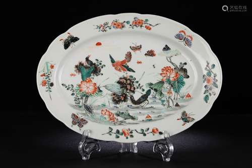 Wucai Lotus Painting Plate