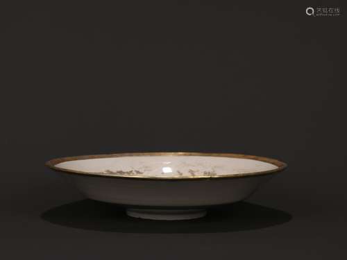 Ding Kiln White Porcelain Gilt Plate