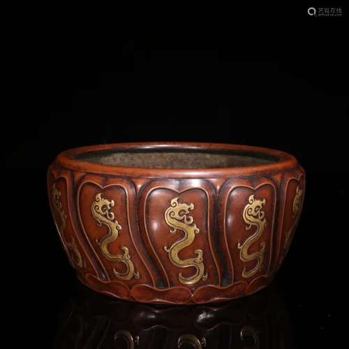 Gilt Dragon Pattern Bronze Censer