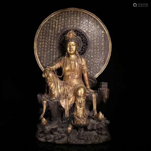 Gilt Bronze Guanyin Statue