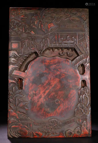 AN INK SLAB CARVED WITH STORY