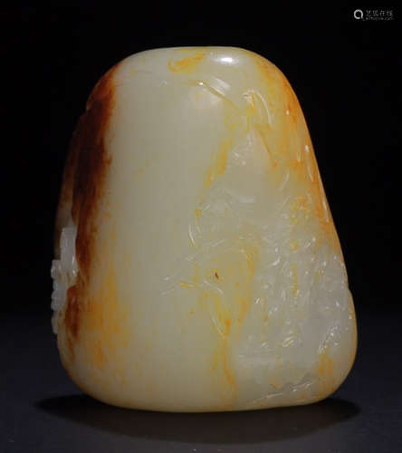 A HETIAN JADE PENDANT CARVED WITH STORY