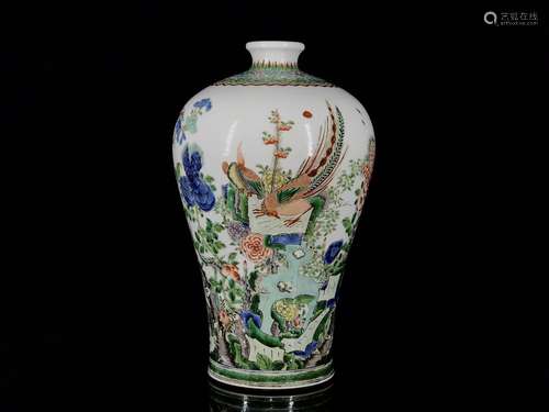 A Porcelain Wucai Meiping With Mark