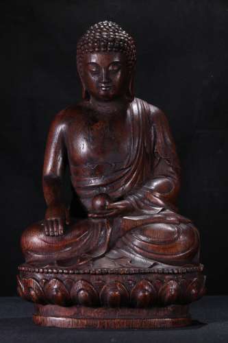 An Agarwood Gautama Buddha Statue