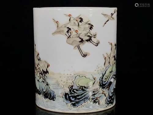 A Porcelain Brush Pot