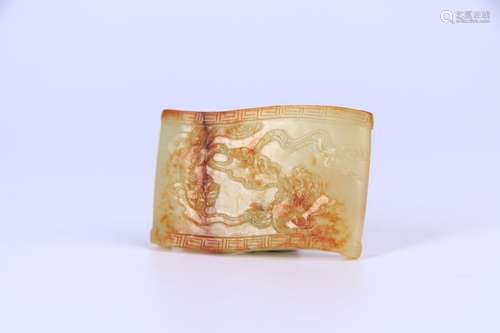 A Hetian Jade Lion Carving Ink Bed