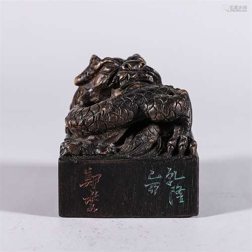 An Agarwood Dragon Seal