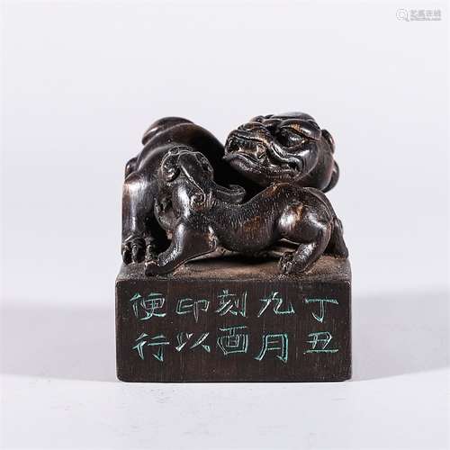 An Agarwood Lion Seal