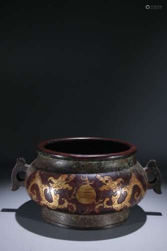 A Bronze Censer With Partly Gilding