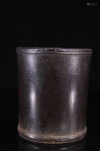 A Rosewood Brush Pot