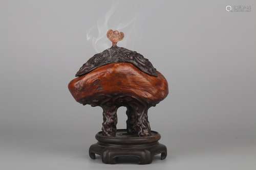 A Longan Wood Tripod Censer