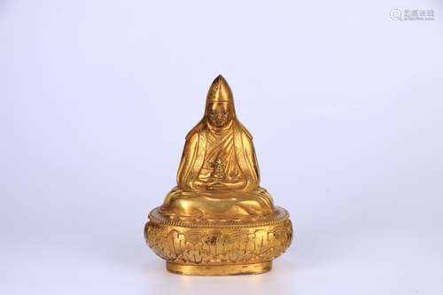 A Gilt Bronze Je Tsongkhapa Statue