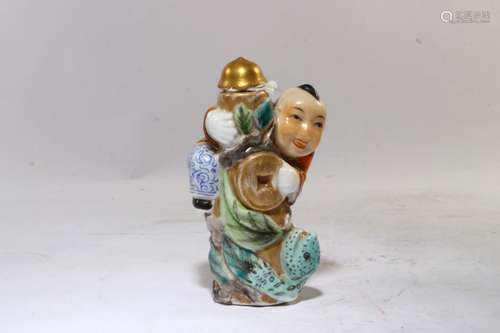 A Porcelain Figure Snuff Bottle