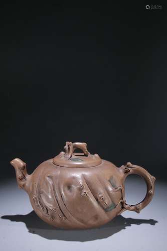 A Zisha Teapot Of Burl Shaping