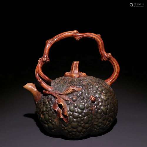 A Zisha Teapot, Jiang Rong Mark