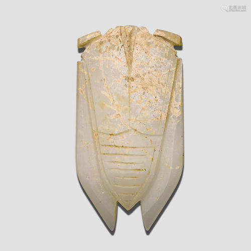 A white jade cicada carving Han dynasty