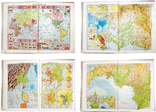 昭和14年（1939年）大日本新选大地图日本篇修正版精装本，海外回流精品，是研究中、日、朝鲜领土问题珍贵史料，日本军备佐证，存世稀缺。